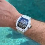 Custom Blue Alligator leather watch band for Richard Mille strap (2) Custom handmade Pink green blue Elastic watch band for Richard Mille strap