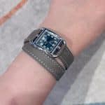 Hermes Gray calfskin leather watch band (1)