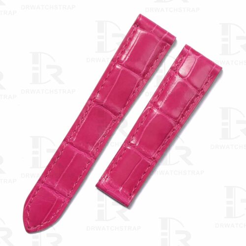 Buy Custom Cartier tortue Pink leather watch bands 18mm handmade for straps Buy Custom Cartier tortue Pink leather watch bands 18mm handmade for straps