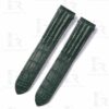Buy Custom handmade replacement Green alligator leather watchband for Cartier Roadster straps White Stitches