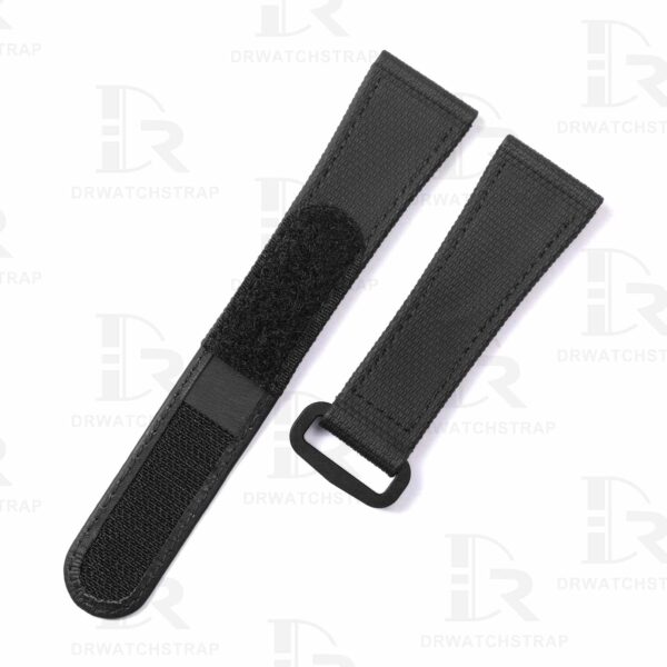 Custom Black Panerai Rubber Velcro watch Strap Replacement 22mm 24mm 26mm watch band for sal (2)
