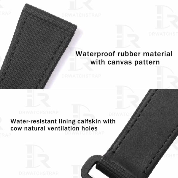 Custom Black Panerai Rubber Velcro watch Strap Replacement 22mm 24mm 26mm watch bands for sal (2)