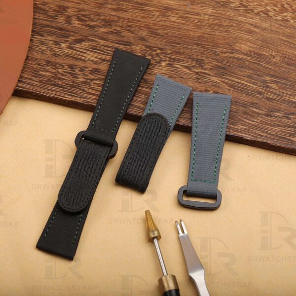 Custom Black Panerai Rubber Velcro watch Strap Replacement 22mm 24mm 26mm watch bands for sal (3)