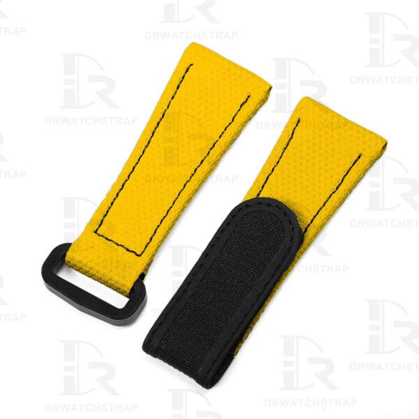 Custom Yellow Panerai Rubber Velcro watch Strap Replacement 22mm 24mm 26mm watch Straps for sal
