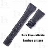 Custom handmade Dark Blue calfskin bamboo pattern for IWC Da Vinci 24mm Custom handmade Dark Blue calfskin bamboo pattern for IWC Da Vinci 24mm