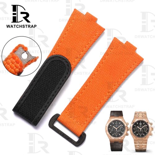 Custom Replacement Canvas Nylon Orange Velcro watch strap Vacheron Constantin Overseas (VCO) for sale (1) Custom Replacement Canvas Nylon Orange Velcro watch strap Vacheron Constantin Overseas (VCO) for sale (1)