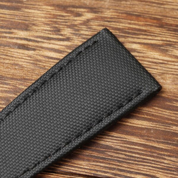 Custom handmade Black canvas Calibre de Cartier leather strap 21mm 23.5mm watch band replacement for sale (3)