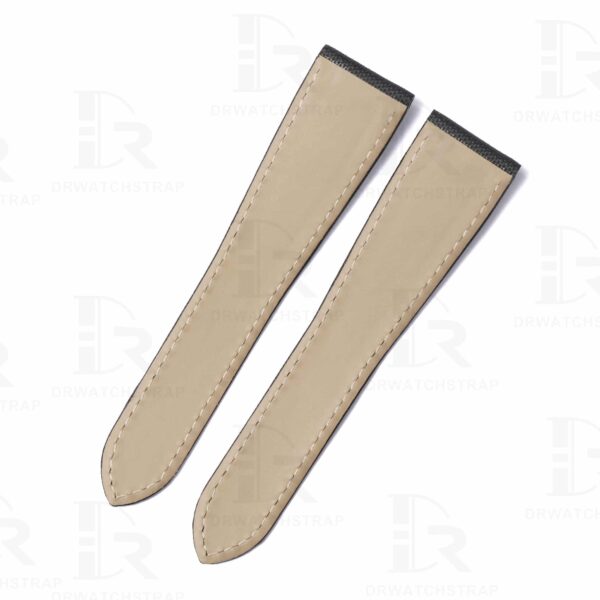 Custom handmade Black canvas Calibre de Cartier leather strap 21mm 23.5mm watchbands replacement for sale (2)
