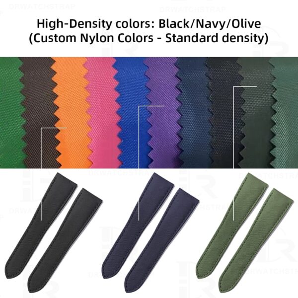 Custom handmade Blue canvas Calibre de Cartier leather strap 21mm 23.5mm watchbands replacement for sale (2)