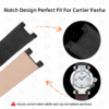 Custom Black satin leather watch strap replacement for Cartier Pasha 30mm 35mm 38mm 40mm 41mm 42mm