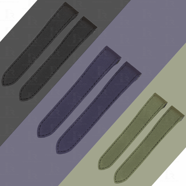 Custom Black Blue Olive green Canvas watch band replacement for Cartier santos 100 xl