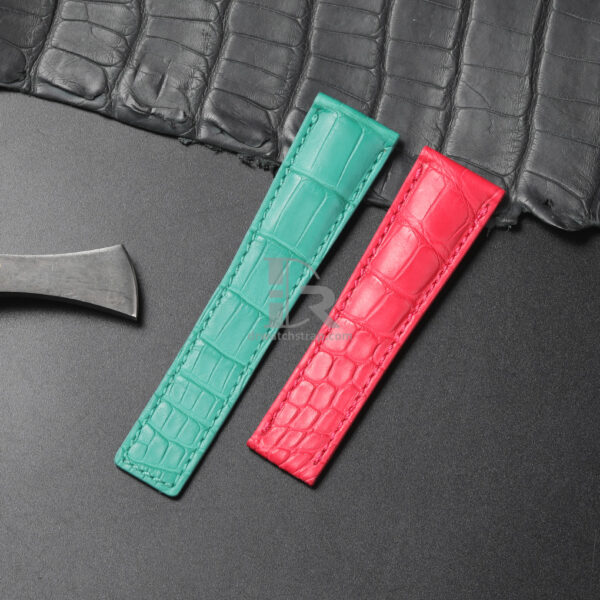 Custom Pink Blue alligator leather strap replacement for TAG Heuer Carrera Custom Pink Blue alligator leather strap replacement for TAG Heuer Carrera