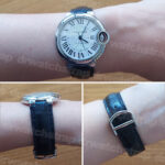 Cartier Ballon Bleu Black Alligator leather watch strap Cartier Ballon Bleu Black Alligator leather watch strap