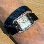 Hermes Double Tour Black Epsom Calfskin leather Watch Band