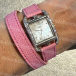 Hermes Double Tour Pink Epsom Calfskin leather Watch Band